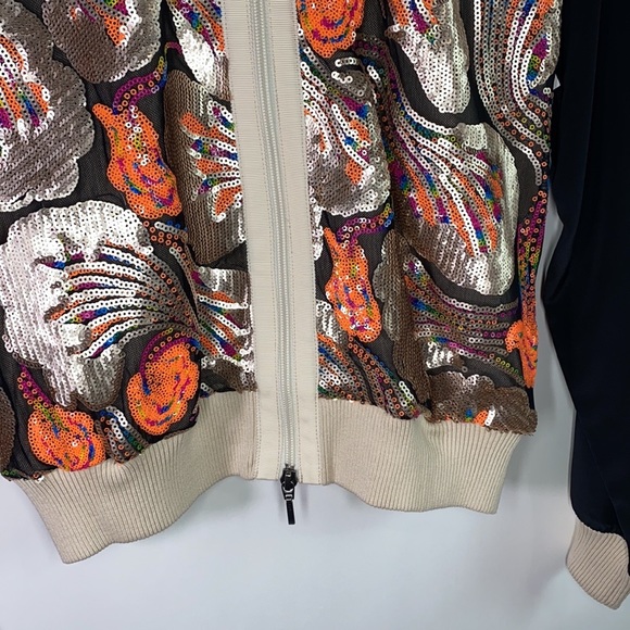 NWT Hoss Intropia #33 Sequin Zip Cardigan Small - Picture 3 of 8